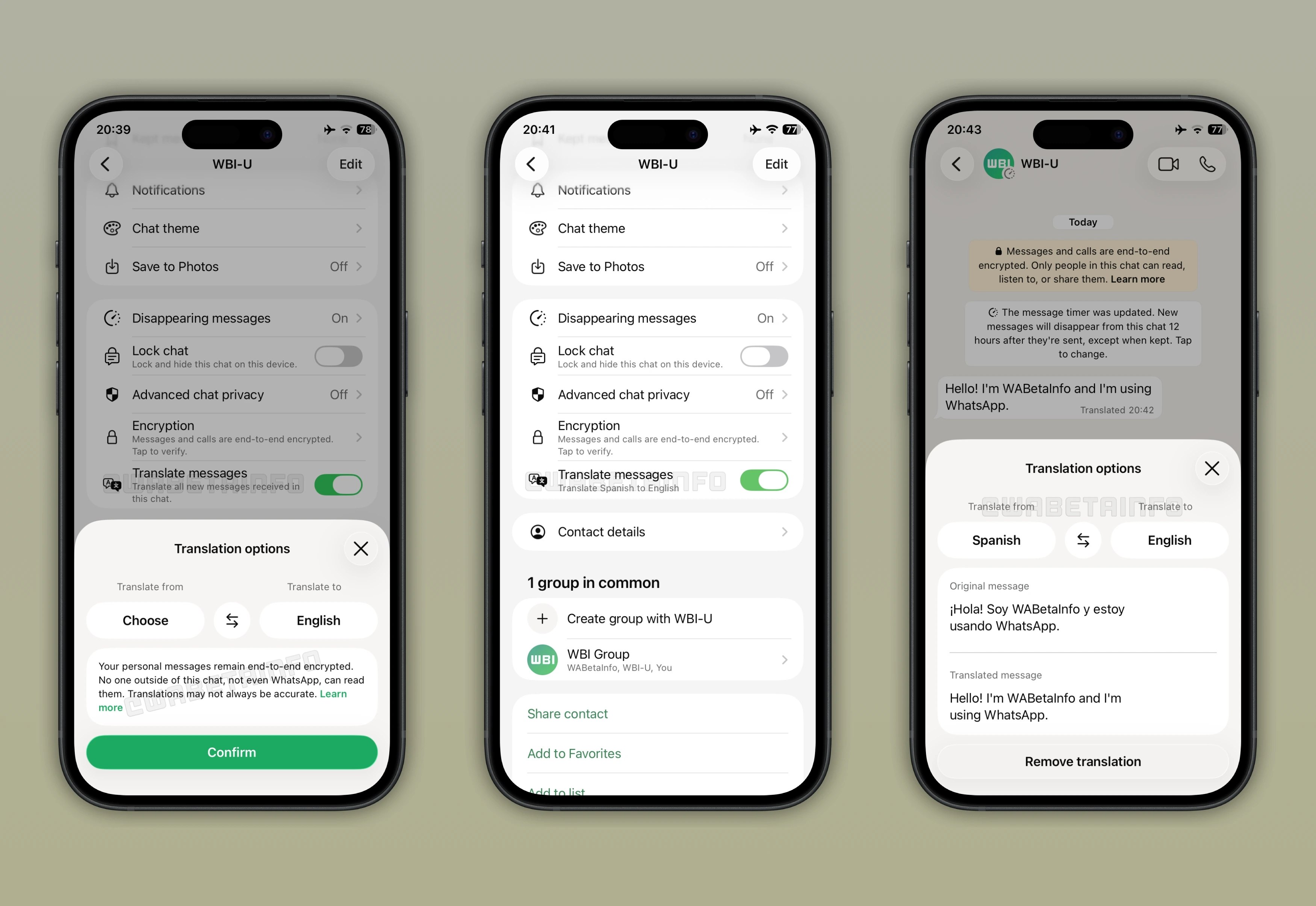 WhatsApp'a Otomatik Sohbet İçi Çeviri