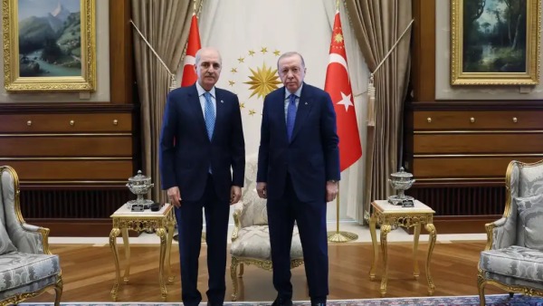 TBMM Başkanı Numan Kurtulmuş, Cumhurbaşkanı Erdoğan tarafından Cumhurbaşkanlığı Külliyesi’nde kabul edildi