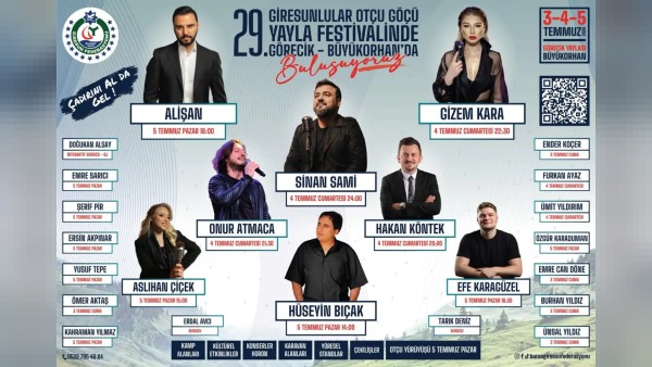 29. Giresunlular Otçu Göçü Yayla Festivali 3-5 Temmuz’da Büyükorhan’da yapılacak