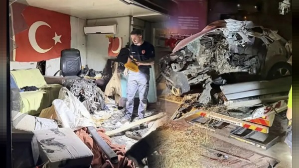 Serik'te otomobil motoru 30-40 metre savrularak işçi barakasına girdi, sürücü ağır yaralandı