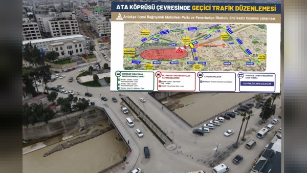 Hatay’da Ata Köprüsü 240 metrelik alanda yeniden inşa edilecek, araç trafiği Kemalpaşa Köprüsü’ne yönlendirilecek